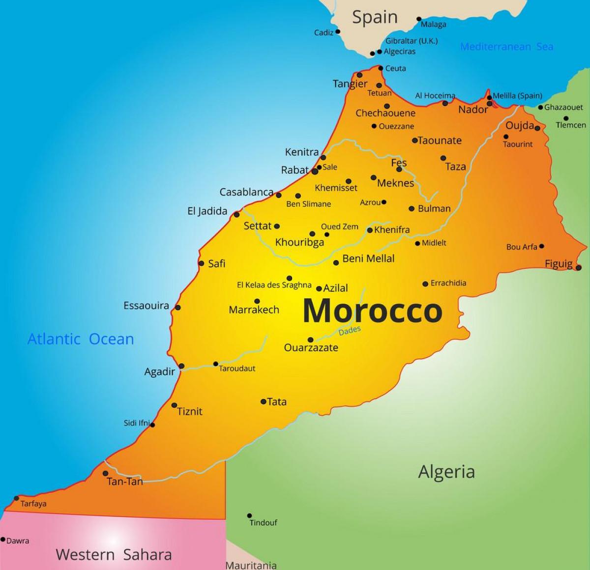 Mapa kraju Maroko