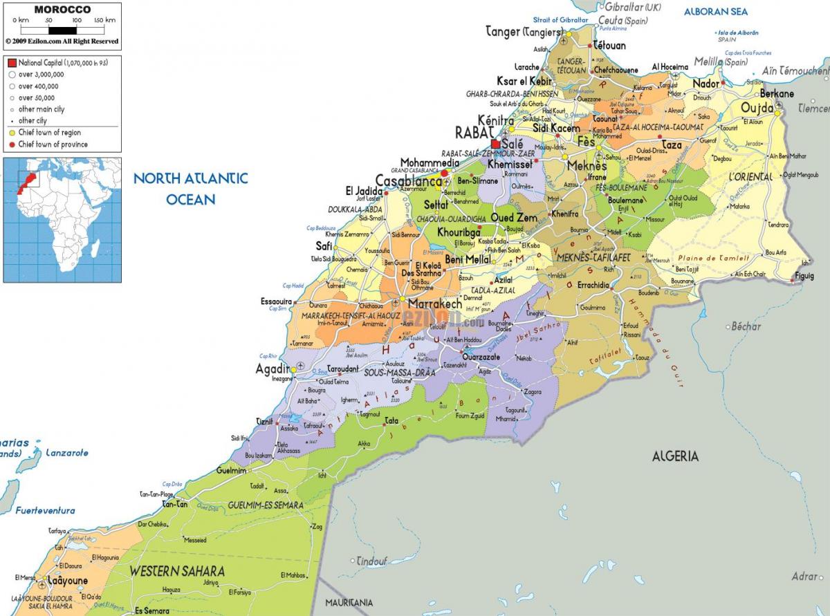 Mapa państwowa Maroka