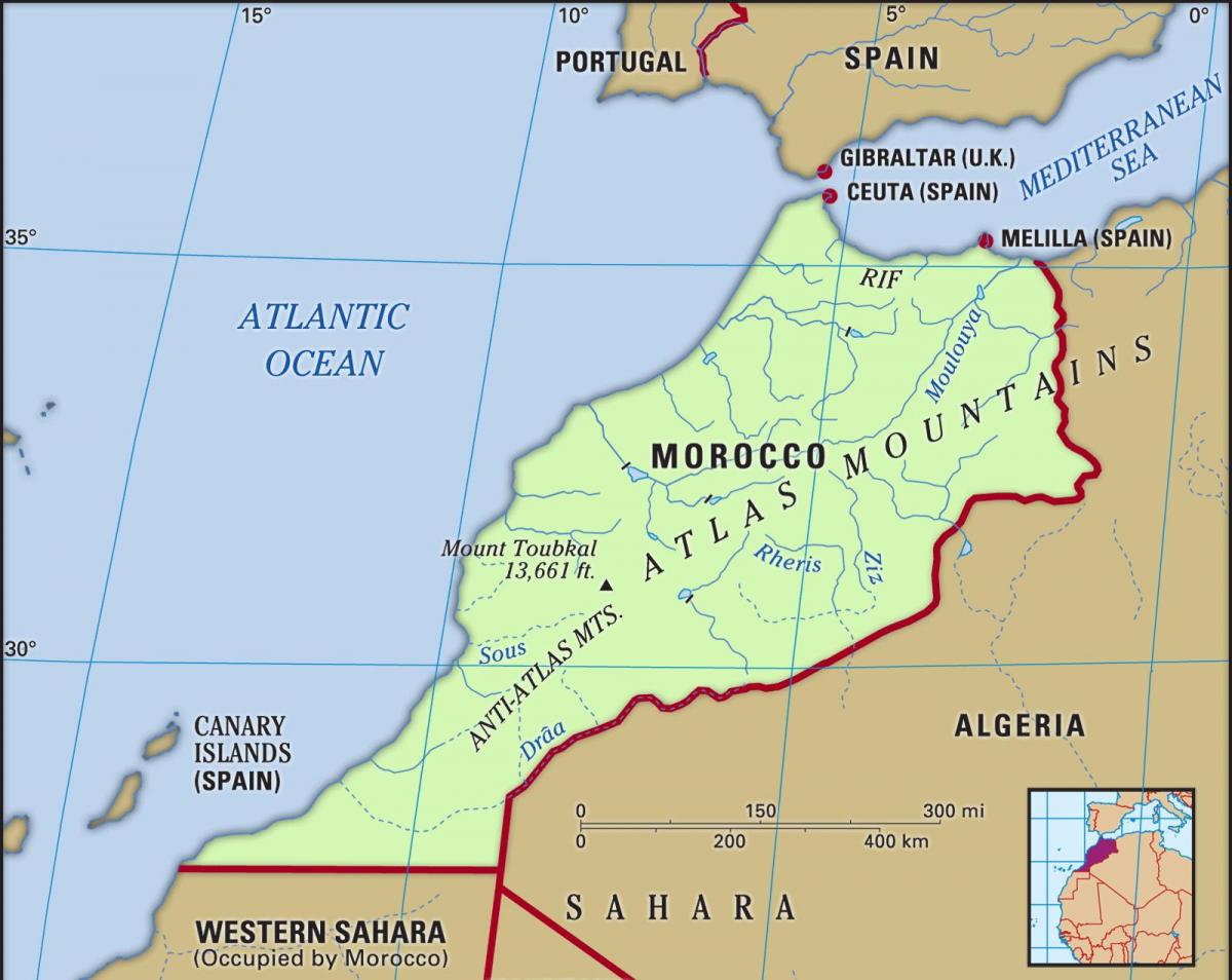 Rzeki na mapie Maroka