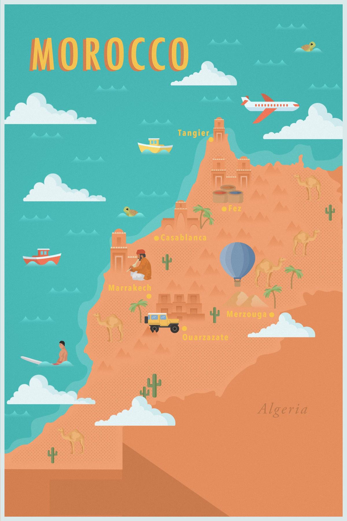 Mapa podróżnicza Maroka