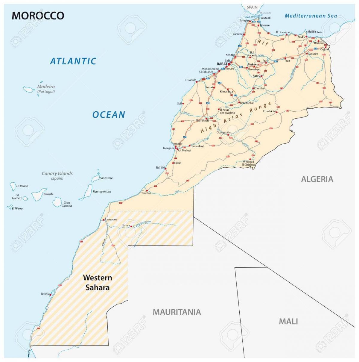 Mapa autostradowa Maroka